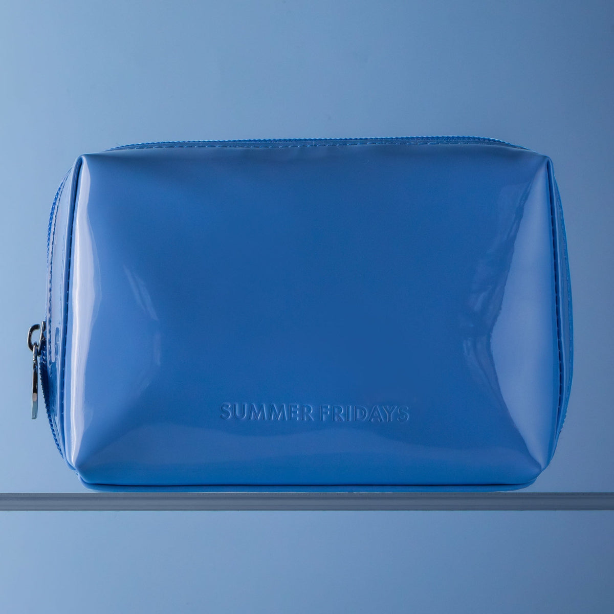 Glossy Pouch in Jet Lag Blue